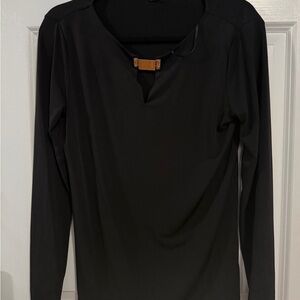 Michael Kors Black Top with Tan Label Detail